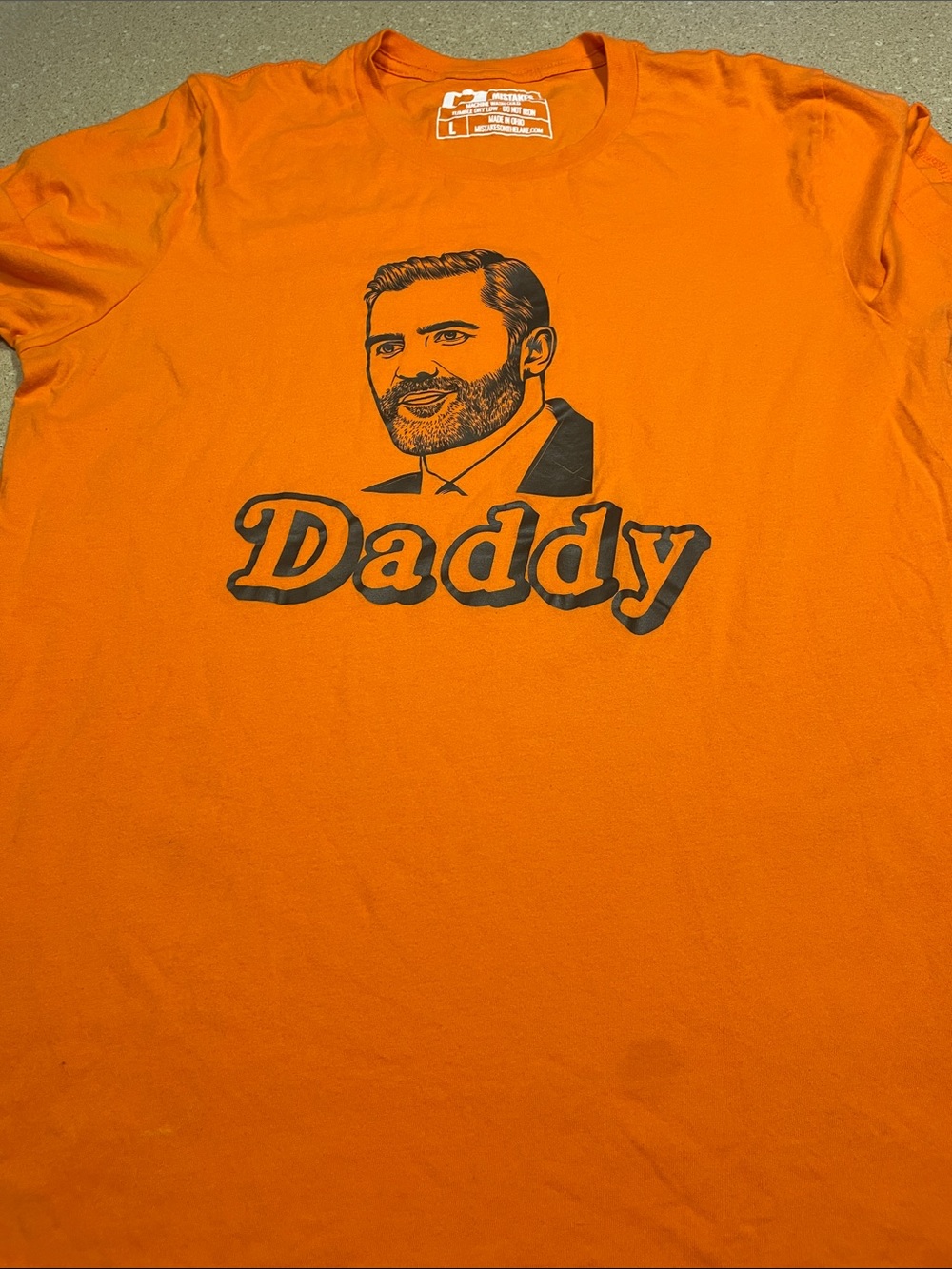 Men's Orange 'Daddy' Graphic Short Sleeve Tee by
